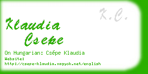 klaudia csepe business card